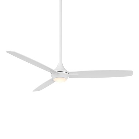 WAC Blitzen 3-Blade Smart Ceiling Fan 54in Matte White with 3000K LED Light Kit and Remote Control F-060